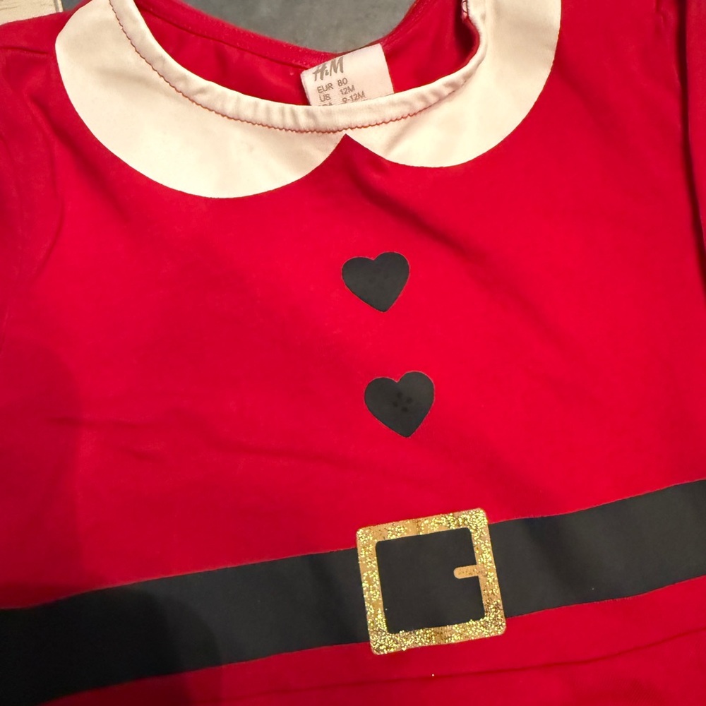 H&M Red Santa-Inspired Girls Dress - Size 12 months